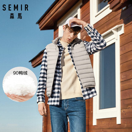 SEMIR Men Packable Puffer Vest with Stand-up Collar Men Padded Vest Lightweight Down Vest for Men Zip-up Vest Winter Clothes - KARZIZ