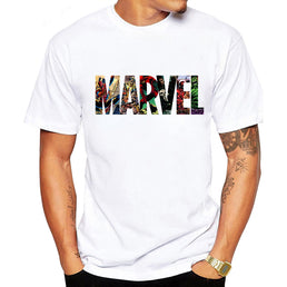 LUSLOS 2019 Men's Casual Marvel Printed T Shirt Fashion Streetwear O-Neck Male Tshirt Man T-shirt Tee Top camiseta masculina - KARZIZ