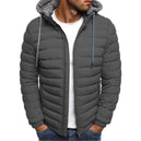 HEFLASHOR Men Lightweight Windproof Warm Packable Casual Jacket Hooded Coat Causal Zipper Parka Clothes Streetwear Men Coat - KARZIZ