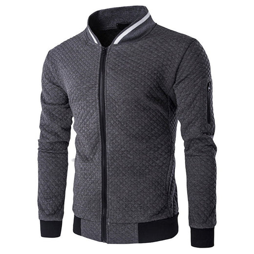 Men's Veste Homme   Argyle Zipper Jacket Casual Jacket 2019 Autumn New Trend White Fashion Men's Jackets Clothes - KARZIZ