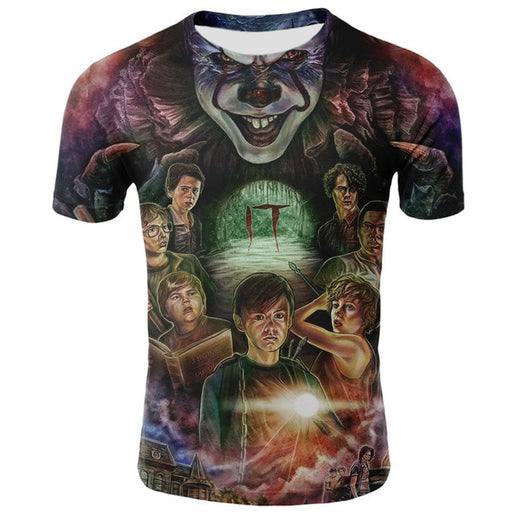 Horror Movie It Penny Wise Clown Joker 3D Print Tshirt Men/Women Hip Hop Streetwear Tee T shirt 90s Boys Cool Clothes Man Tops - KARZIZ