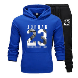 New Men Hoodies Suit Jordan 23 Tracksuit Sweatshirt Suit Fleece Hoodie+Sweat pants Jogging Homme Pullover 3XL Sporting Suit Male - KARZIZ