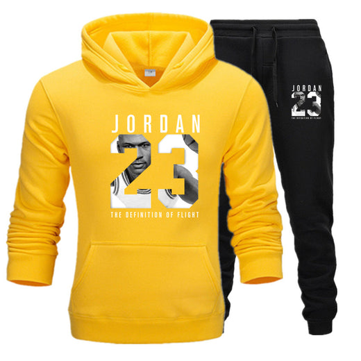 New Men Hoodies Suit Jordan 23 Tracksuit Sweatshirt Suit Fleece Hoodie+Sweat pants Jogging Homme Pullover 3XL Sporting Suit Male - KARZIZ