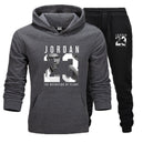 New Men Hoodies Suit Jordan 23 Tracksuit Sweatshirt Suit Fleece Hoodie+Sweat pants Jogging Homme Pullover 3XL Sporting Suit Male - KARZIZ