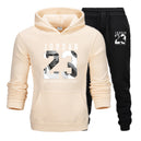 New Men Hoodies Suit Jordan 23 Tracksuit Sweatshirt Suit Fleece Hoodie+Sweat pants Jogging Homme Pullover 3XL Sporting Suit Male - KARZIZ