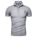 NEGIZBER New Man Polo Shirt Mens Casual Deer Embroidery Cotton Polo shirt Men Short Sleeve High Quantity polo men - KARZIZ