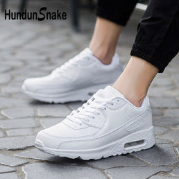 Hundunsnake Leather Mens Running Shoes Air Cushion Women Sneakers Man White Tennis Man Shoes Athletic Chaussure Homme 2018 G-28 - KARZIZ