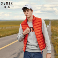 SEMIR Men Packable Puffer Vest with Stand-up Collar Men Padded Vest Lightweight Down Vest for Men Zip-up Vest Winter Clothes - KARZIZ